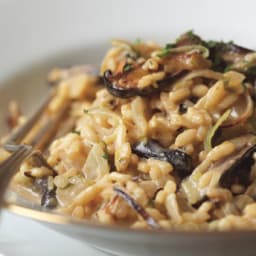Risotto with Leeks, Shiitake Mushrooms, and Truffles