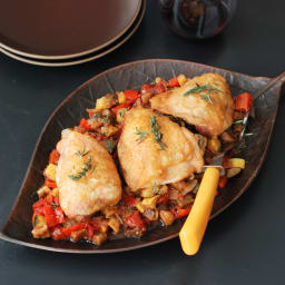 Roast Chicken with Ratatouille