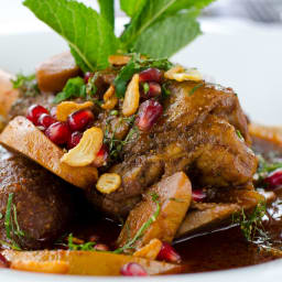 Roast Lamb with Pomegranates