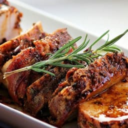 Roast Pork Loin with Bacon and Brown Sugar Glaze