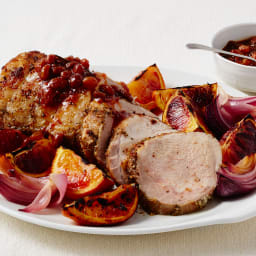 Roast Pork Loin with Blood Orange Mostarda