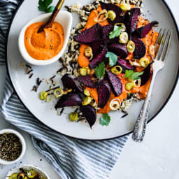 Roasted Beets with Creamy Romesco and Wild Rice + Vegetarian Heartland Cook