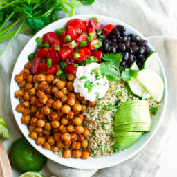 Roasted Chickpea Quinoa Taco Bowls