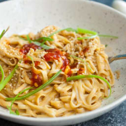 Roasted Garlic Peanut Noodles