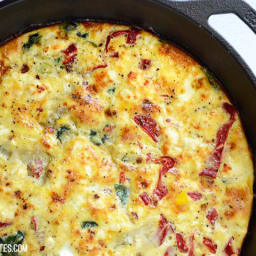 Roasted Red Pepper and Feta Frittata