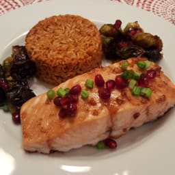 Roasted Salmon with Pomegranate Glaze