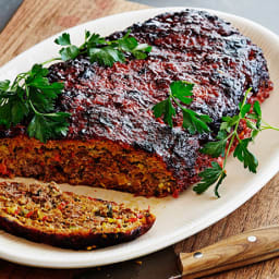 Roasted Vegetable Meatloaf with Balsamic Glaze