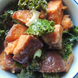 Roasted Yams and Kale 