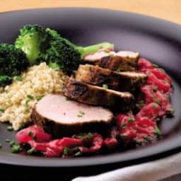 Roast Pork with Sweet Onion-Rhubarb Sauce