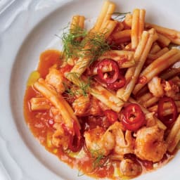 Rock Shrimp Pasta With Spicy Tomato Sauce