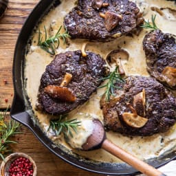 Rosemary Beef Tenderloin with Wild Mushroom Cream Sauce