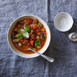 Rustic Roasted Ratatouille Soup