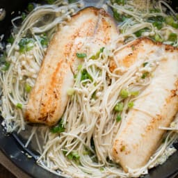 Sake Glazed Tilapia with Enoki Mushrooms