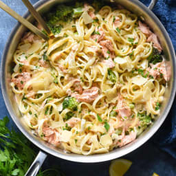 Salmon Alfredo Pasta