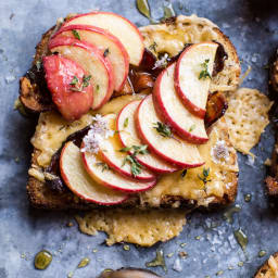 Salted Honey Apple and Gouda Toast