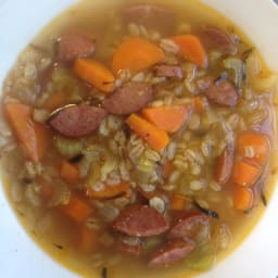 Sausage and barley soup