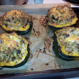Sausage and Rice Stuffed Acorn Squash