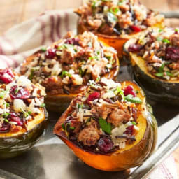 Sausage-and-Wild Rice-Stuffed Acorn Squash