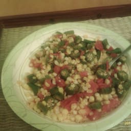 Saute of okra, corn and tomatoes