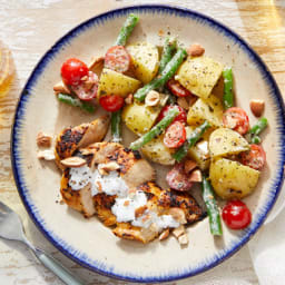 Seared Chicken & Creamy Lime Sauce with Salsa Verde Potato Salad