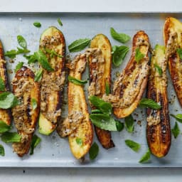 Seared Zucchini With Crispy Parmesan and Black Pepper