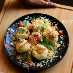 sev puri recipe | how to make sev poori chaat recipe