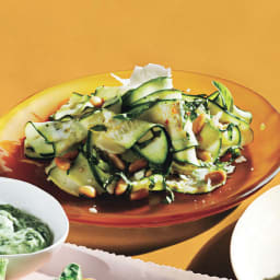 Shaved Zucchini Salad with Parmesan Pine Nuts