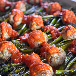 Sheet Pan Meatballs and Broccolini