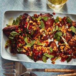 Sheet-Pan Pomegranate Chicken With Walnut Relish