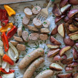 Sheet Pan Sausage, Peppers, and Potatoes