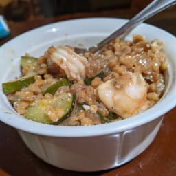 Shrimp and Zucchini Barley Risotto