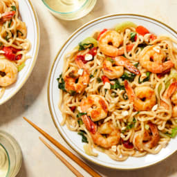 Shrimp Lo Mein with Baby Bok Choy & Peanuts