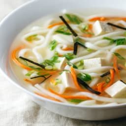 SIMPLE TOFU MISO NOODLE SOUP (7 Ingredients)