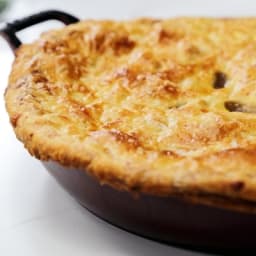 Skillet Beef-Stout Pot Pie with Irish Cheddar Crust