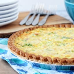 Skinny Broccoli and Cheddar Quiche