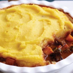 Slow-cooked beef pie with polenta topping