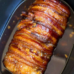 Slow Cooker Bacon Garlic Pork Loin