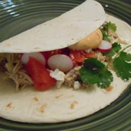 Slow Cooker Chicken Tacos with Chipotle Cream Sauce