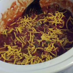 Slow Cooker Double Cheese Chili