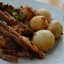 Slow Cooker Pulled Pork and Roasted Vegetables