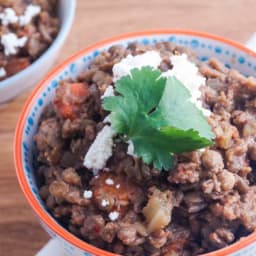 Slow Cooker Red Pepper and Ground Turkey Lentils