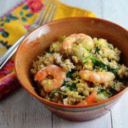 Slow Cooker Shrimp and Artichoke Barley Risotto