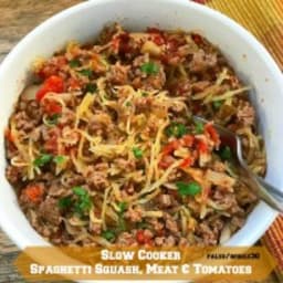 Slow Cooker Spaghetti Squash, Meat and Tomatoes