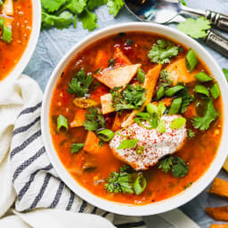 Slow Cooker White Bean Tortilla Soup