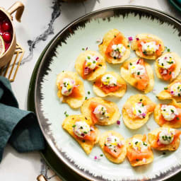 Smoked Salmon-Potato Chip Canapés