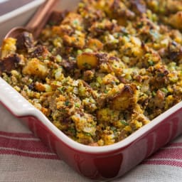 Southern Cornbread Dressing With Oysters and Sausage Recipe