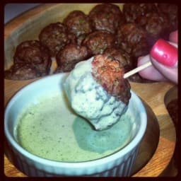 Southwest Meatballs with Creamy Cilantro Dipping Sauce