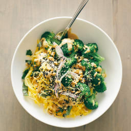  Spaghetti Squash Noodle Bowl + Lime Peanut Sauce