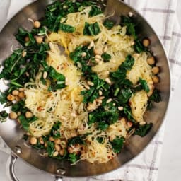 Spaghetti Squash w/ Chickpeas and Kale