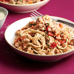 Spaghetti with Spicy Turkey Meat Sauce